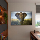 Quadro Decorativo Animais Elephant Natural Com Moldura E Vidr
