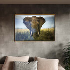 Quadro Decorativo Animais Elephant Natural Com Moldura E Vidr