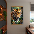 Quadro Decorativo Animais Esplendor Selvagem Com Moldura Dour