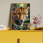 Quadro Decorativo Animais Esplendor Selvagem Com Moldura Dour