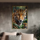 Quadro Decorativo Animais Esplendor Selvagem Com Moldura Dour