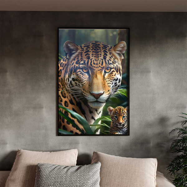 Quadro Decorativo Animais Esplendor Selvagem Com Moldura E Vi