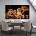 Quadro Decorativo Animais Família Leão - 150x100 Cm