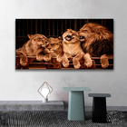 Quadro Decorativo Animais Família Leão - 150x80 Cm