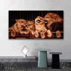 Quadro Decorativo Animais Família Leão - 200x100 Cm