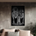 Quadro Decorativo Animais Family Everything Com Moldura Prata
