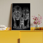 Quadro Decorativo Animais Family Everything Com Moldura Prata