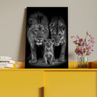 Quadro Decorativo Animais Family Everything Com Moldura Preto