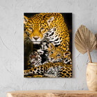 Quadro Decorativo Animais Family Golden Leopard - 90x60 Cm