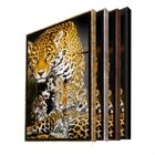 Quadro Decorativo Animais Family Golden Leopard Com Moldura D