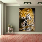 Quadro Decorativo Animais Family Golden Leopard Com Moldura M