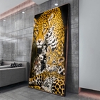 Quadro Decorativo Animais Family Golden Leopard Com Moldura M