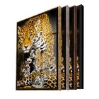 Quadro Decorativo Animais Family Golden Leopard Com Moldura P
