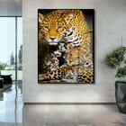 Quadro Decorativo Animais Family Golden Leopard Com Moldura P
