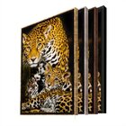 Quadro Decorativo Animais Family Golden Leopard Com Moldura P