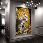 Quadro Decorativo Animais Family Golden Leopard Com Moldura P
