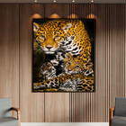 Quadro Decorativo Animais Family Golden Leopard Com Moldura P