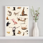 Quadro Decorativo Animais Fazendo Yoga 24x18cm - Com Vidro Mo