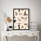Quadro Decorativo Animais Fazendo Yoga 45x34cm Moldura:madeir