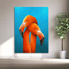 Quadro Decorativo Animais Flamingo Couple - 180x100 Cm