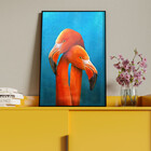 Quadro Decorativo Animais Flamingo Couple Com Moldura E Vidro