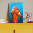 Quadro Decorativo Animais Flamingo Couple Com Moldura E Vidro
