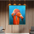Quadro Decorativo Animais Flamingo Couple Com Moldura E Vidro