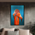 Quadro Decorativo Animais Flamingo Couple Com Moldura E Vidro