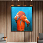 Quadro Decorativo Animais Flamingo Couple Com Moldura E Vidro