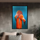 Quadro Decorativo Animais Flamingo Couple Com Moldura E Vidro