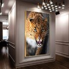 Quadro Decorativo Animais Golden Leopard Com Moldura Dourada