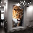 Quadro Decorativo Animais Golden Leopard Com Moldura Prata 15