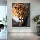 Quadro Decorativo Animais Golden Leopard Com Moldura Preto 18