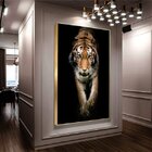 Quadro Decorativo Animais Golden Tiger Com Moldura Dourada 18