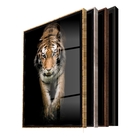 Quadro Decorativo Animais Golden Tiger Com Moldura Dourada E