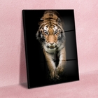 Quadro Decorativo Animais Golden Tiger Com Moldura Preta E Vi