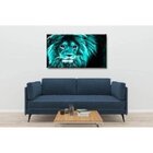 Quadro Decorativo Animais Green Neon Lion - 180x100cm