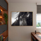 Quadro Decorativo Animais Horse Eye Com Moldura Dourada - 150