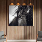 Quadro Decorativo Animais Horse Eye Com Moldura Dourada - 90x