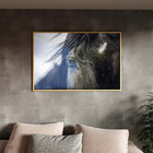 Quadro Decorativo Animais Horse Eye Com Moldura E Vidro Doura