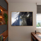 Quadro Decorativo Animais Horse Eye Com Moldura E Vidro Doura