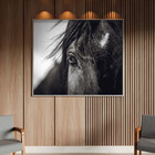 Quadro Decorativo Animais Horse Eye Com Moldura Prata - 120x8