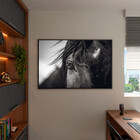 Quadro Decorativo Animais Horse Eye Com Moldura Preto - 90x60