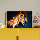 Quadro Decorativo Animais Horse Paint Com Moldura Dourada - 1