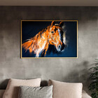 Quadro Decorativo Animais Horse Paint Com Moldura Dourada - 1