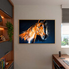 Quadro Decorativo Animais Horse Paint Com Moldura Dourada - 2