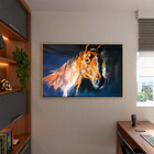 Quadro Decorativo Animais Horse Paint Com Moldura E Vidro Dou