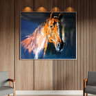 Quadro Decorativo Animais Horse Paint Com Moldura E Vidro Pra