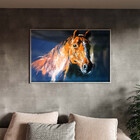 Quadro Decorativo Animais Horse Paint Com Moldura E Vidro Pra
