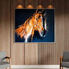 Quadro Decorativo Animais Horse Paint Com Moldura Prata - 200